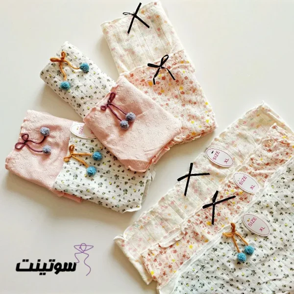 شورت نخی زنانه طرح گل 20000 | سوتینت