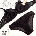 ست گیپور مشکی لباس زیر 6155