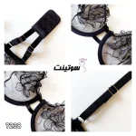 ست لباس زیر توری گلدار میسا 7238