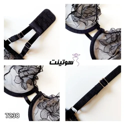 ست لباس زیر توری گلدار میسا 7238