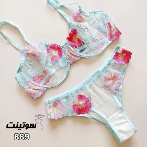 ست لباس زیر نوشه پوش کد 889-29 سایت سوتینت