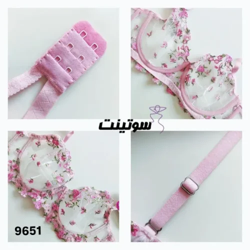 ست شورت و سوتین توری فانتزی گلدار هانیس 9651 - سایتلباس زیر سوتینت