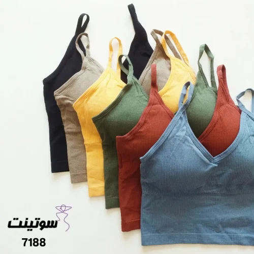 نیم تنه نخی کبریتی کاپ دار7188- سوتینت