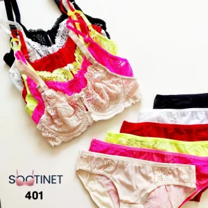ست لباس زیر توری برند دنیز کد 401 - سوتینت