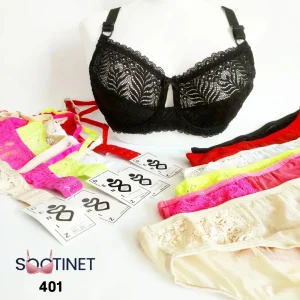 ست لباس زیر توری برند دنیز کد 401 - سوتینت